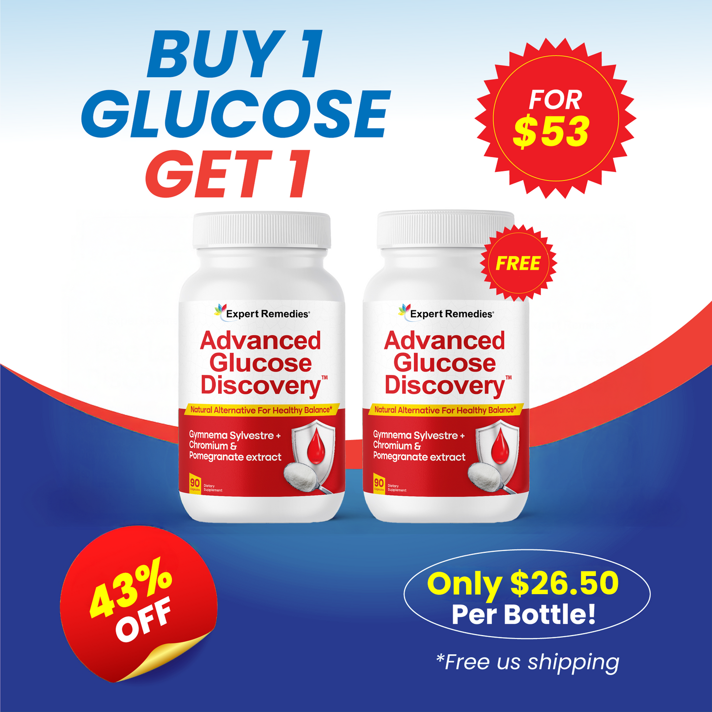 Buy 1 Bottle of Glucose Discovery Get 1 FREE