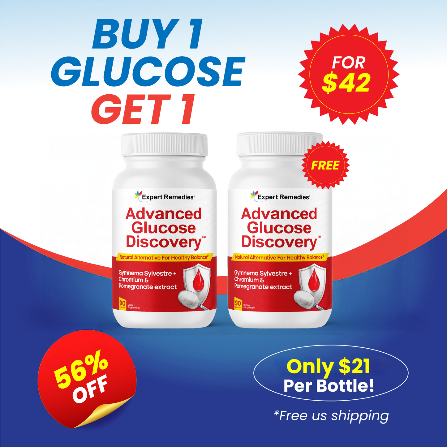 Buy 1 Bottle of Advanced Glucose Discovery Get 1 FREE