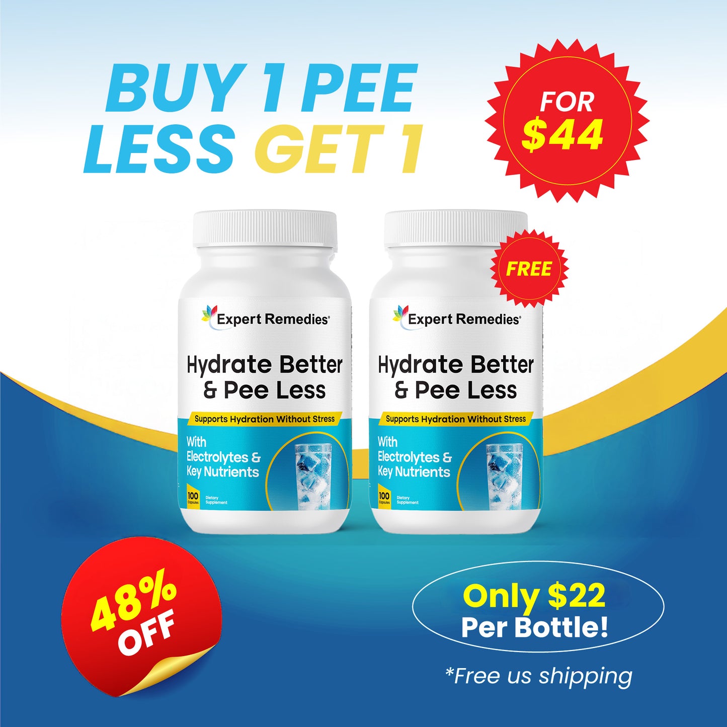 Hydrate Better, Pee Less Buy 1 Get 1 FREE!