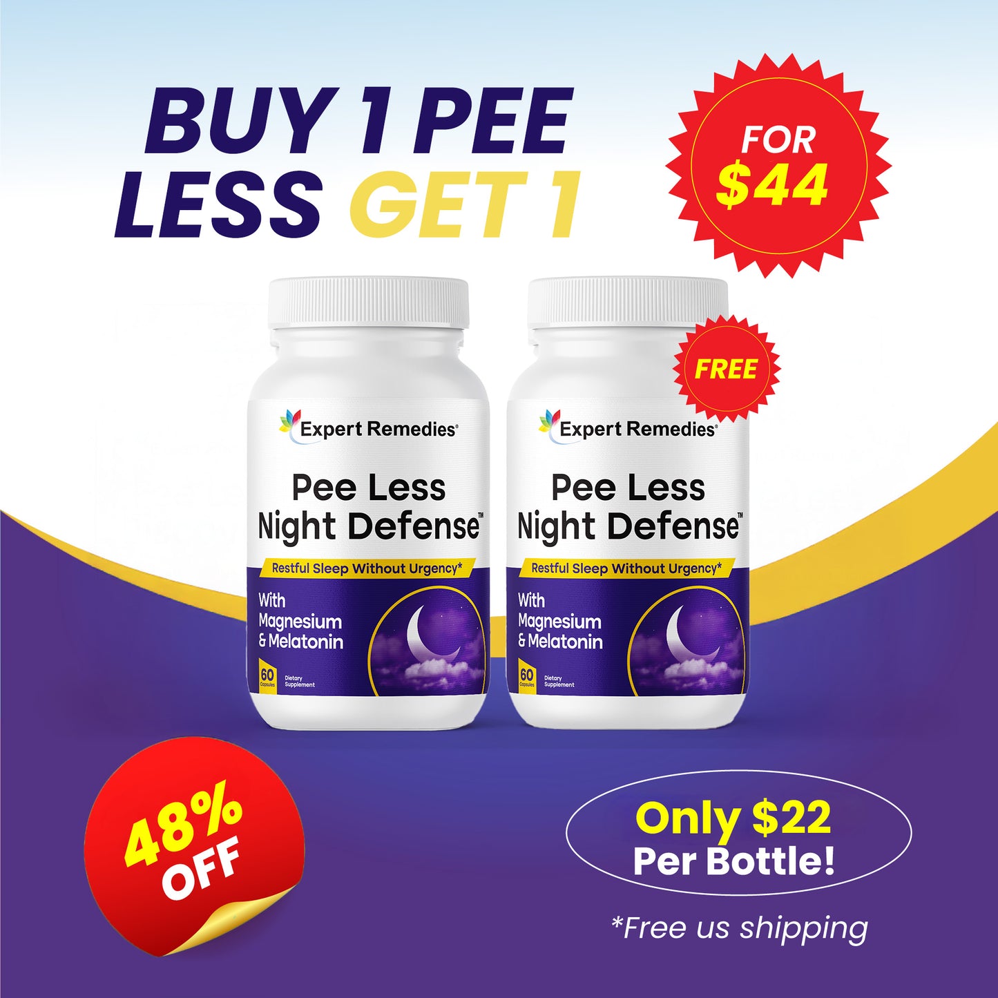 Pee Less Night Defense Buy 1 Get 1 FREE!