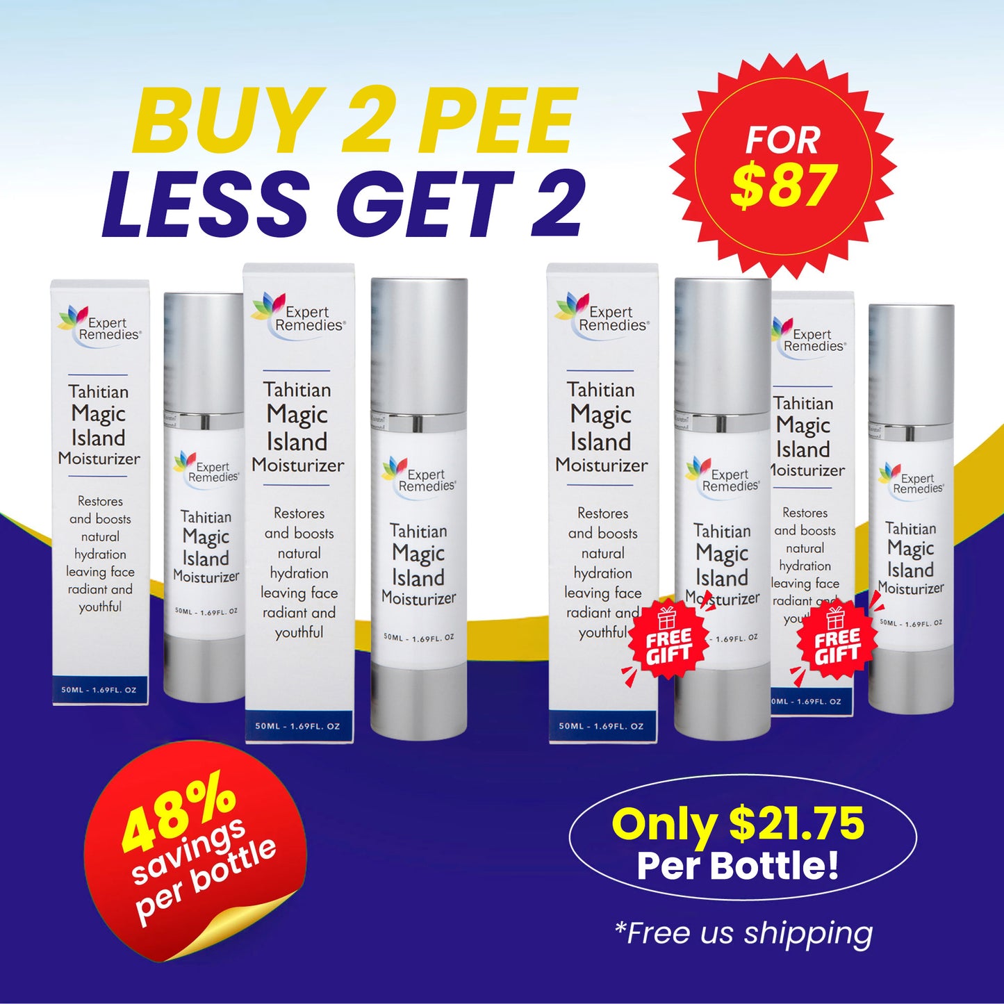 Buy 2 Bottles of Tahitian Moisturizer Get 2 FREE!