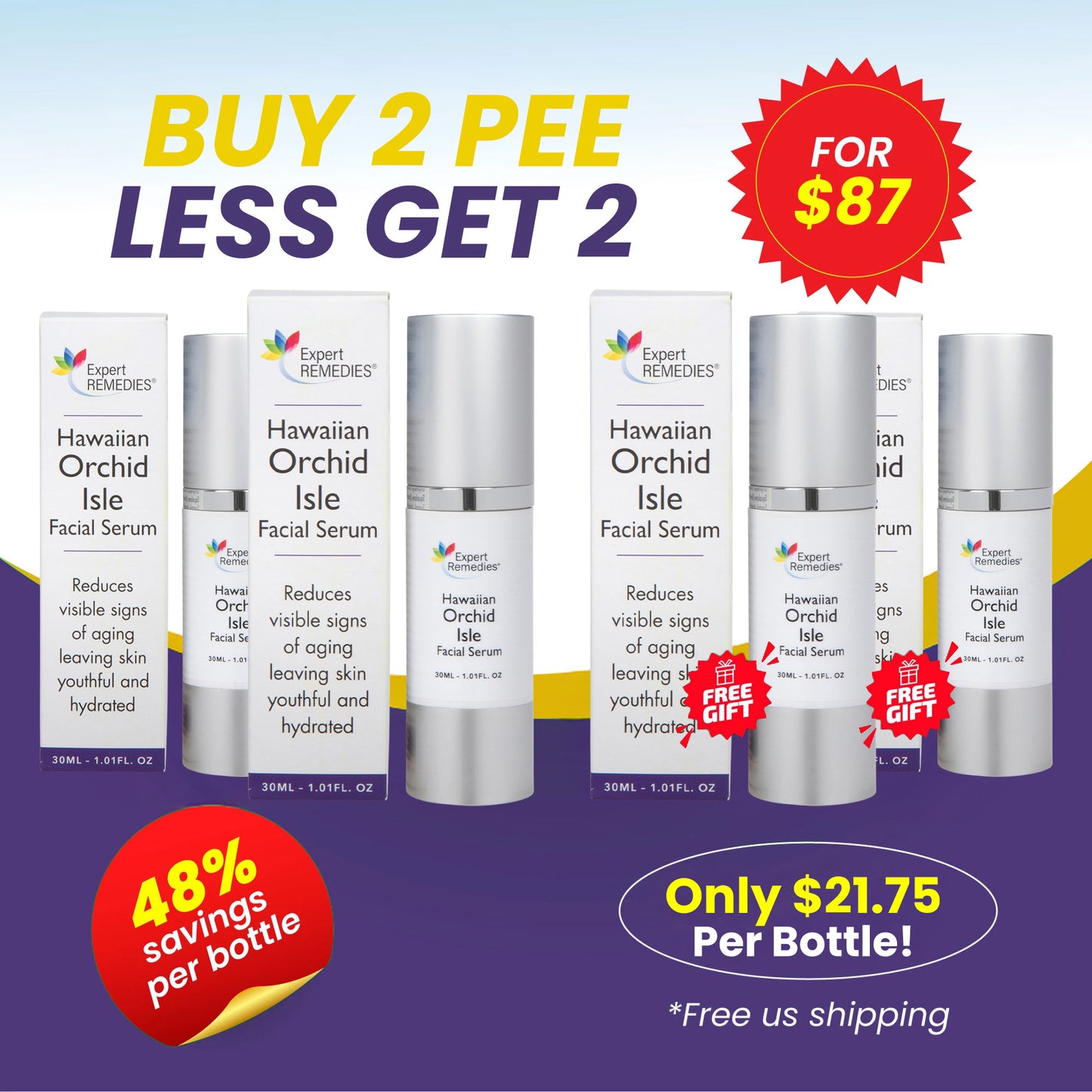 Buy 2 Bottles of Hawaiian Serum Get 2 FREE!