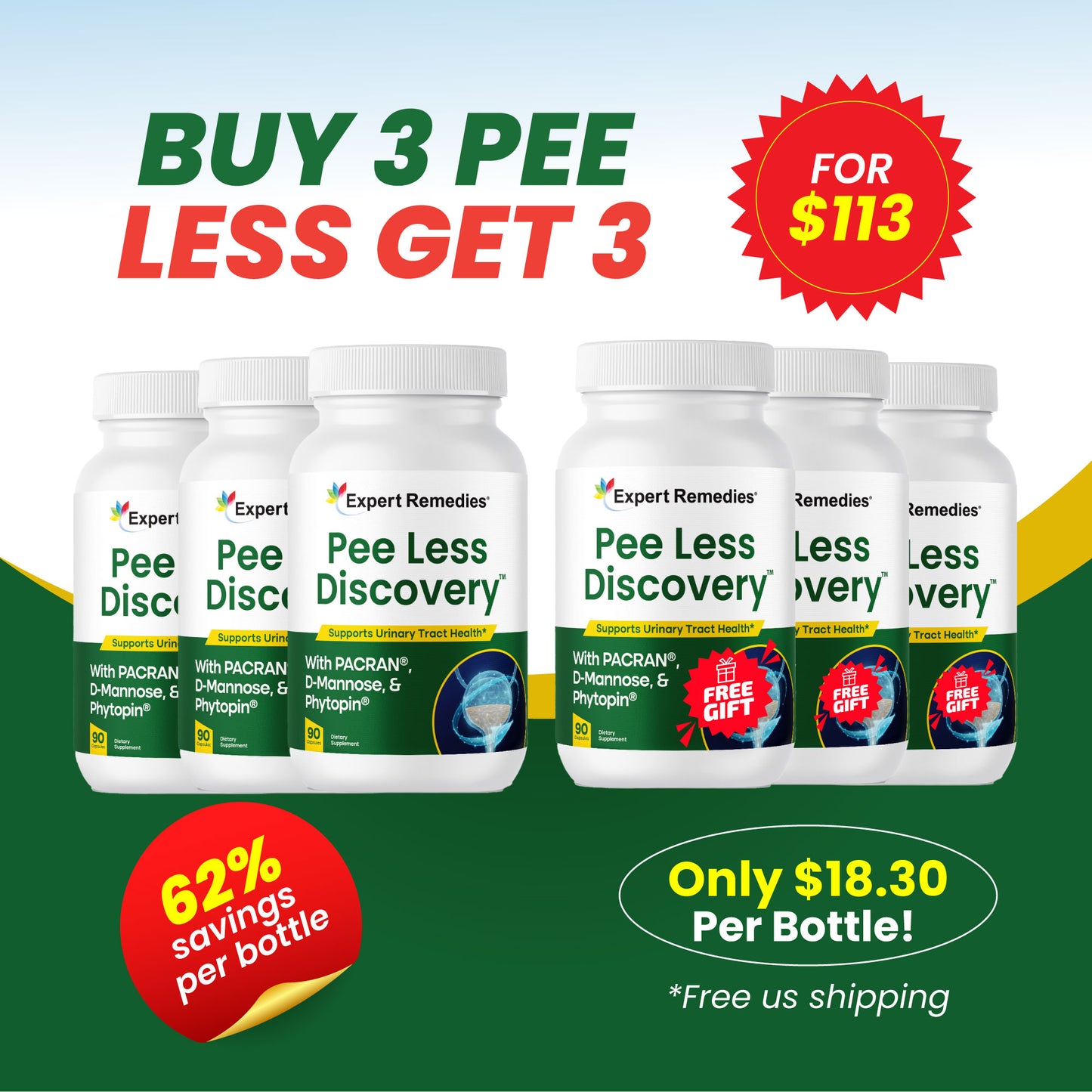Buy 3 Pee Less Discovery Get 3 FREE!