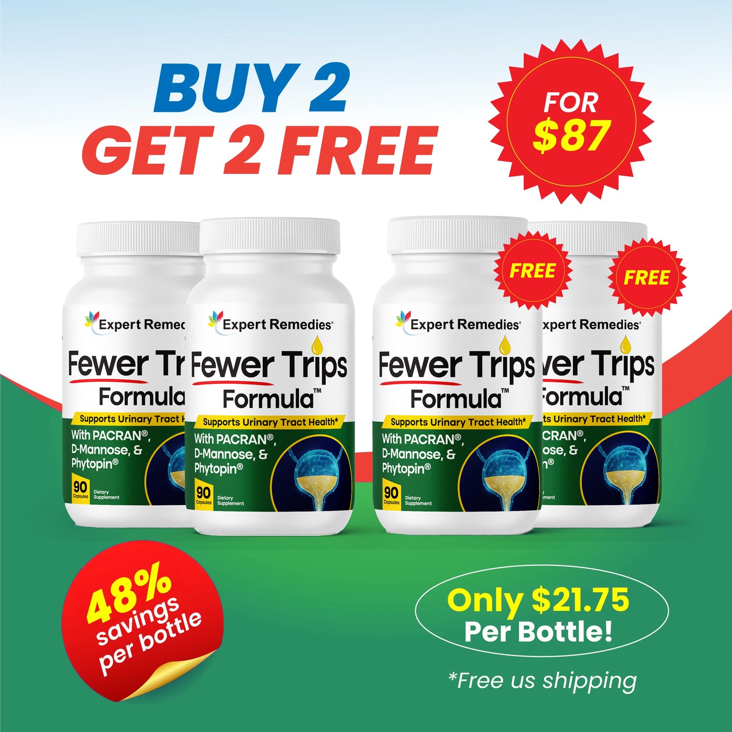 Buy 2 Bottles of Fewer Trips Get 2 FREE