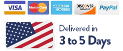 Visa, MasterCard, American Express, Discover Network, PayPal. Delivered in 3 t 5 Days.